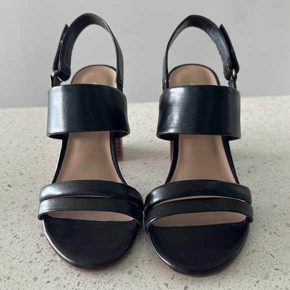Aldo Black Leather Heeled Sandals - Picture 3 of 3